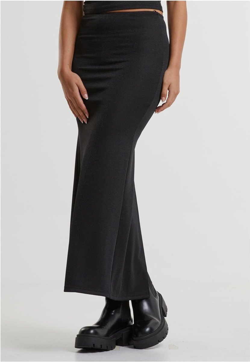 Urban Classics Glitter Maxi Lange Rok 4XL Zwart