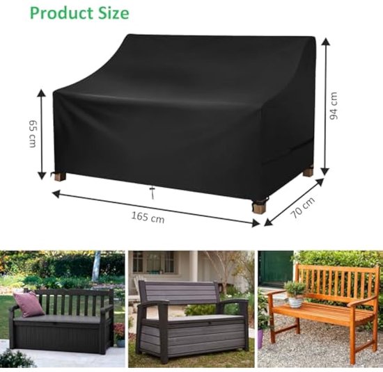 Gartenbank Abdeckung 3 Sitzer, Schutzhüllen für Gartenmöbel, 600D