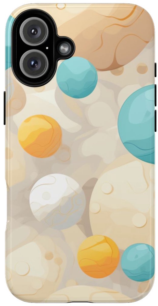 Kleurrijke Marmeren Bollenpatroon – Telefoonhoesje Geschikt voor iPhone 16 Plus