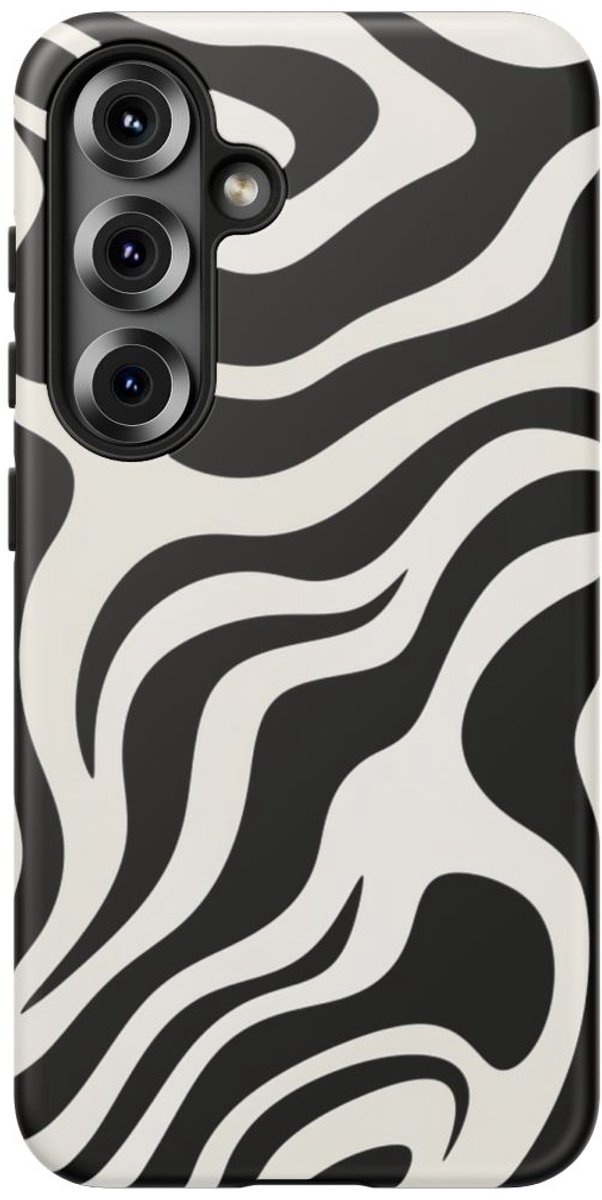 Zwart-Wit Abstract Zebra-Patroon – Telefoonhoesje Geschikt voor Samsung Galaxy S25