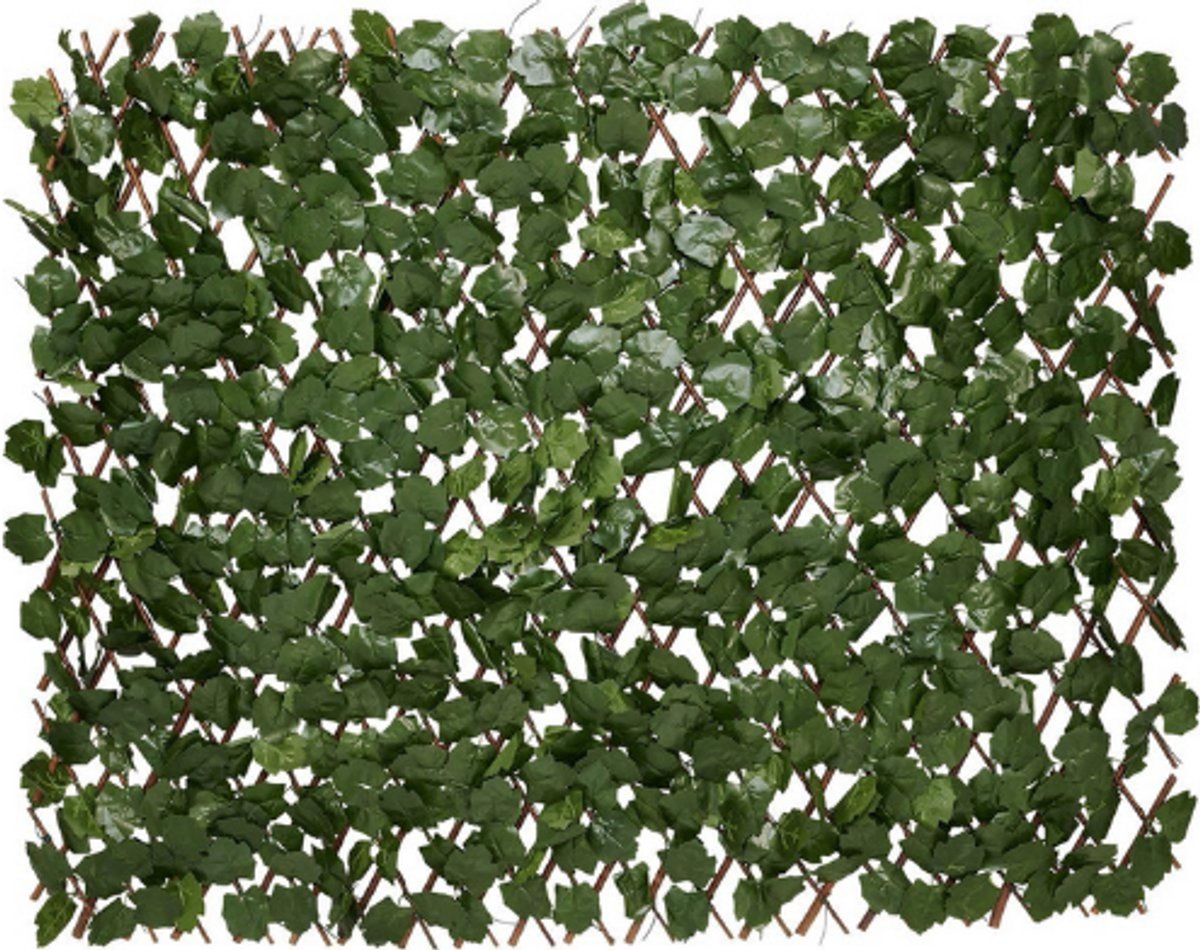 BOG Kunsthaag Uitschuifbaar 180 X 90 Cm - Kunstmatige Klimop - Kunstplanten Voor Buiten En Binnen - Tuinscherm - Balkonscherm - Nepplanten Decoratie GROEN