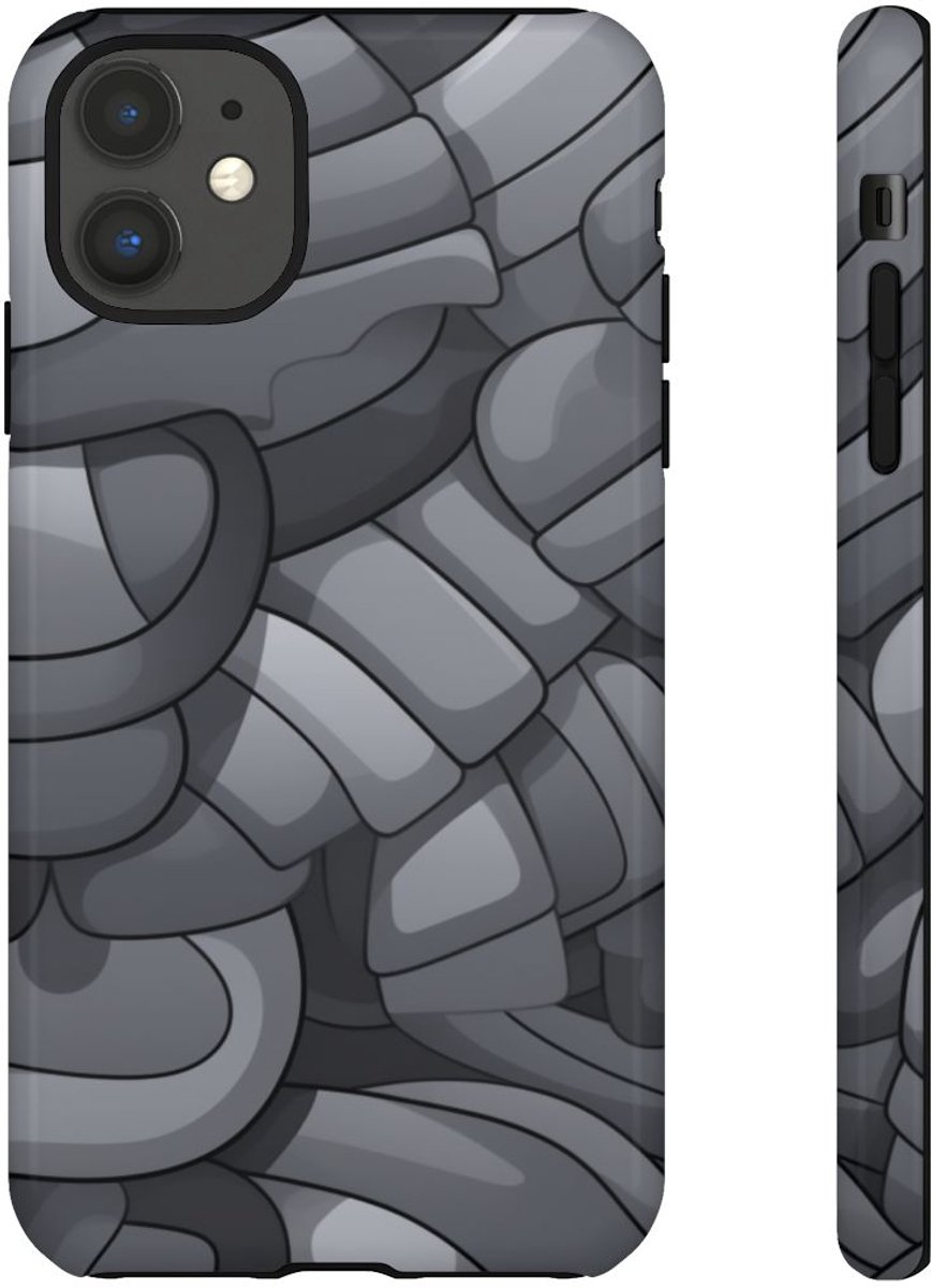 Grijs Abstract Buispatroon – Telefoonhoesje Geschikt voor iPhone 11