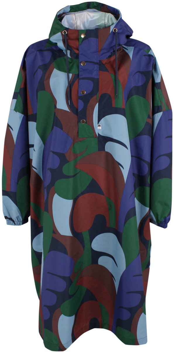 Blue Purple Trops regenponcho Danedream Drops poncho van Danefae L/XL