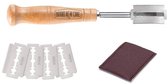 BrandNewCake® Stokbroodmesje RVS 20cm - Met 5 Mesjes - Houten Handvat - Stokbrood Mes - Deegmesje - Broodmesje