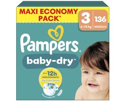 Pampers Baby Dry Luiers Maat 3 (6-10 kg) - 136 stuks