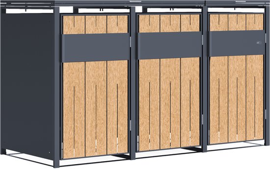 Lukadria Mülltonnenverkleidung aus Holz bis 240L Adria24 anthrazit 3