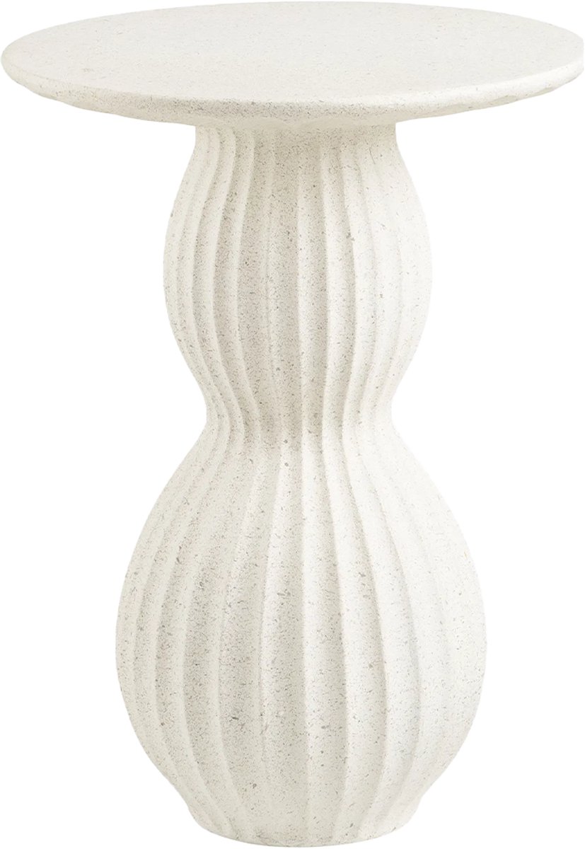 Artichok Nancy Fiberclay Bijzettafel Wit - Tafeltje - Rond - Scandinavisch - Crème - Ø 40 x 55 cm