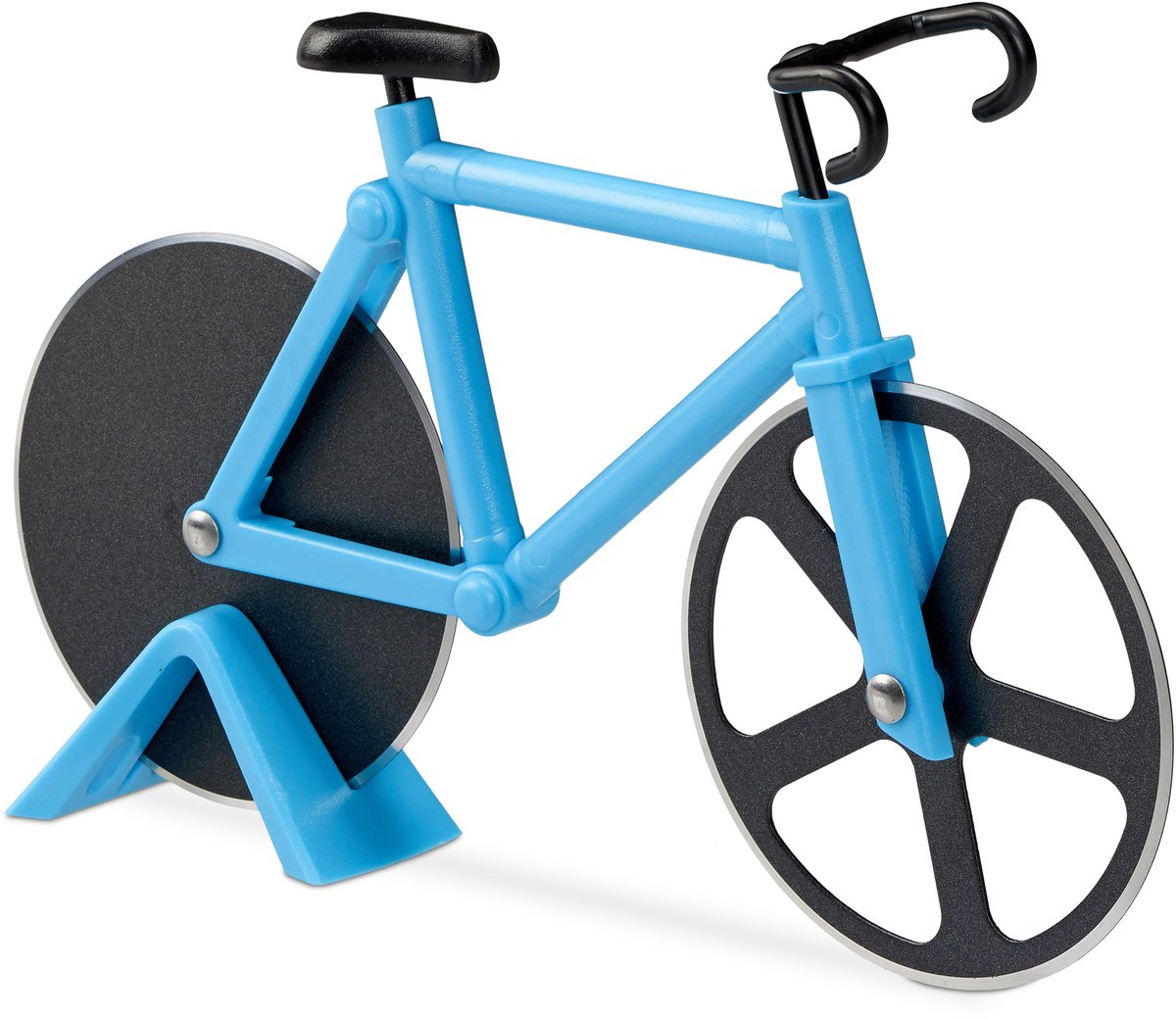 10 x pizzasnijder fiets - pizzames racefiets - pizzaroller - deegroller - blauw