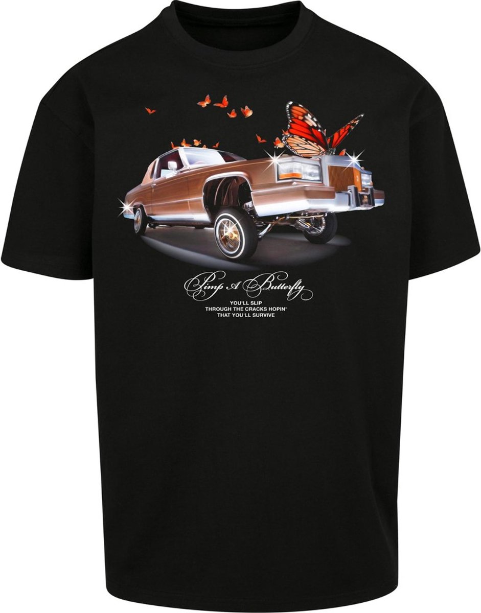 Mister Tee Pimp A Butterfly Oversize Heren T-shirt S Zwart