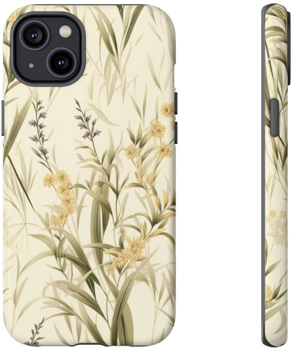 Gedroogde Grassen en Weideplanten Patroon – Telefoonhoesje Geschikt voor iPhone 14 Plus