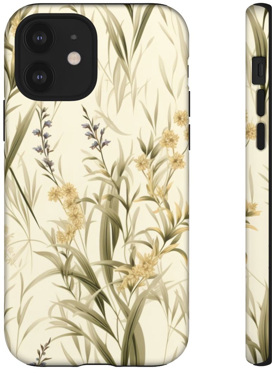 Gedroogde Grassen en Weideplanten Patroon – Telefoonhoesje Geschikt voor iPhone 12