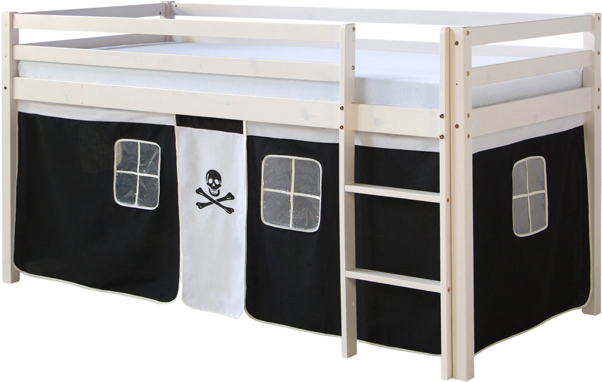 Homestyle4u Hoogslaper - 90x200 cm - Piraat - Ladder