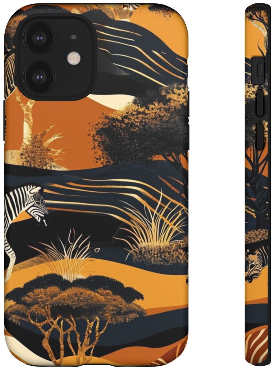 Abstract Afrikaans Savanne Zebra Patroon – Telefoonhoesje Geschikt voor iPhone 12