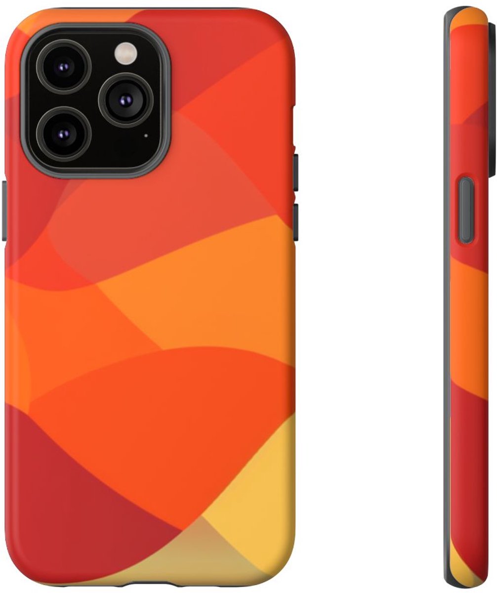 Warme Abstracte Overlappende Vormen – Telefoonhoesje Geschikt voor iPhone 14 Pro Max
