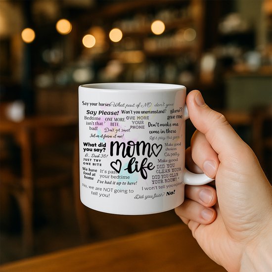 Mug Mom Life 330 ml – Tasse à café humoristique pour mamans – Cadeau Perfect pour Humour