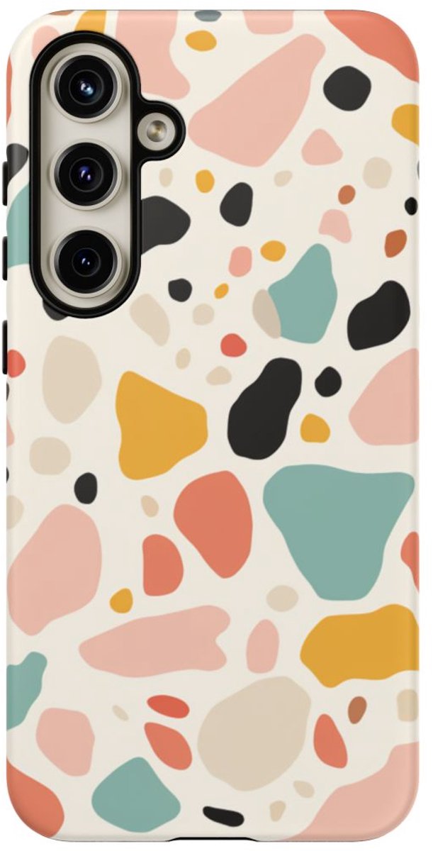 Kleurrijk Terrazzo-Patroon – Telefoonhoesje Geschikt voor Samsung Galaxy S24 Plus