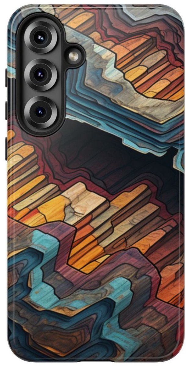 Gelaagd Abstract Geodepatroon – Telefoonhoesje Geschikt voor Samsung Galaxy S25 Plus