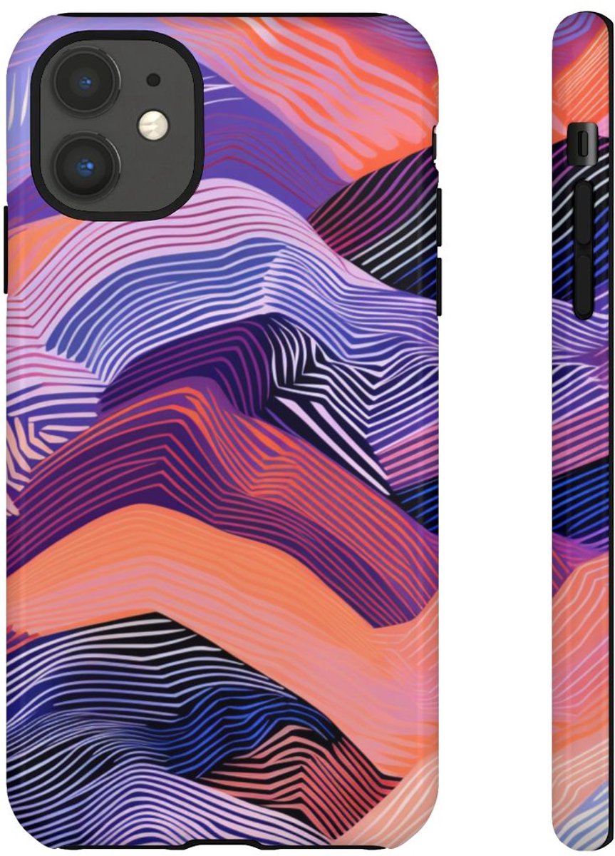 Abstracte Kleurrijke Golfpatronen – Telefoonhoesje Geschikt voor iPhone 11