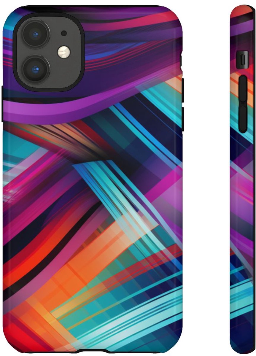 Vrolijk Abstract Gekleurd Golfpatroon – Telefoonhoesje Geschikt voor iPhone 11