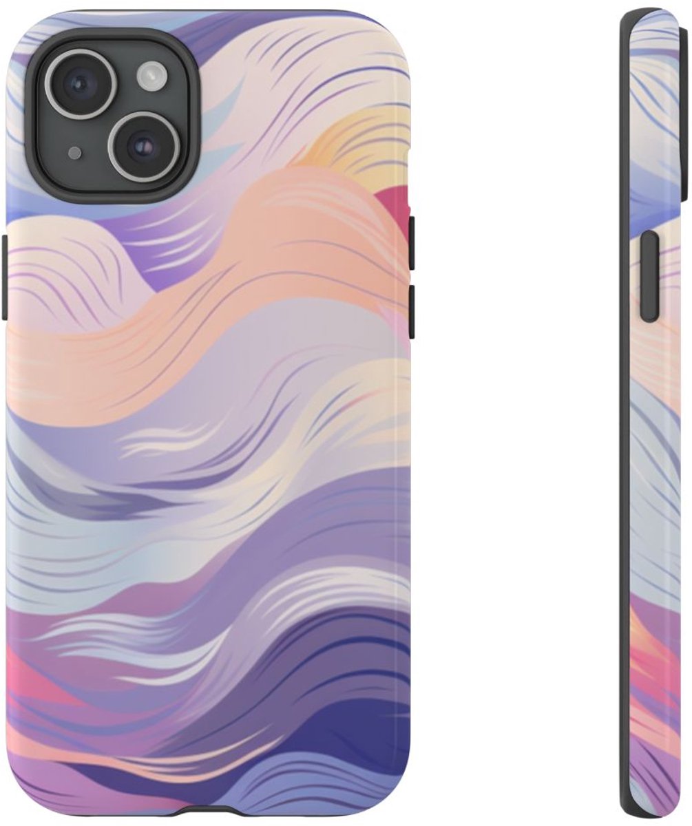 Kleurrijk Abstract Golfpatroon – Telefoonhoesje Geschikt voor iPhone 15 Plus