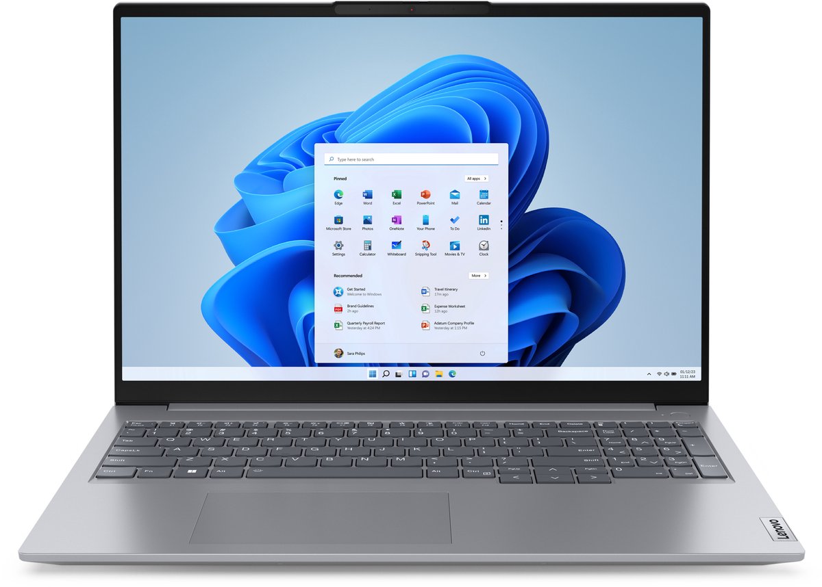 Lenovo ThinkBook 16 G6 IRL Intel® Core™ i3 i3-1315U Laptop 40,6 cm (16") WUXGA 8 GB DDR5-SDRAM 256 GB SSD Wi-Fi 6 (802.11ax) Windows 11 Pro
