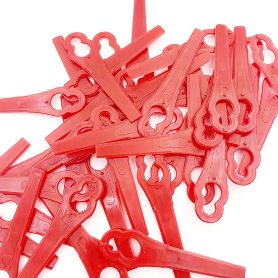 Set van 100 kunststof maaimessen, onkruidmessen, grasmaaibladen, accessoires voor grasmaaiers, kunststof messen — afbeelding 4