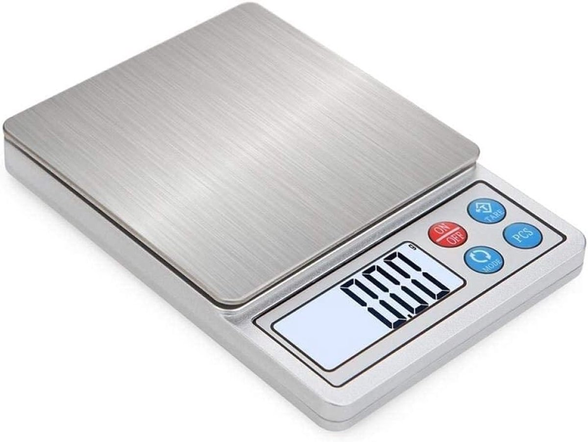 Kleine elektronische keukenweegschaal, wit, 600g/0,01g