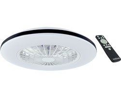 HALNY - Moderne LED Plafondlamp met ventilator - 485 mm - CCT Aanpasbare kleuren- 48w - 2900K / 4200K / 6500K - 5110 Lumen - Dimbaar met afstandbediening - Zwart-Wit