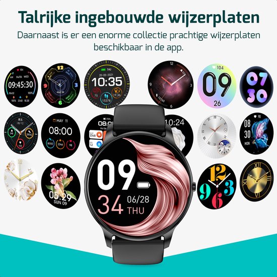 FITAGE Montre de sport - Smartwatch - Tracker d'activité - GPS - Zwart