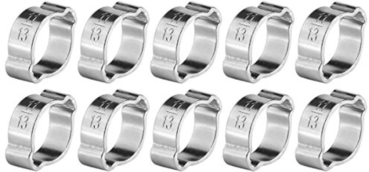 10 Stuks Verstelbare RVS Slangenklemmen - Voor Slangen 11-13mm