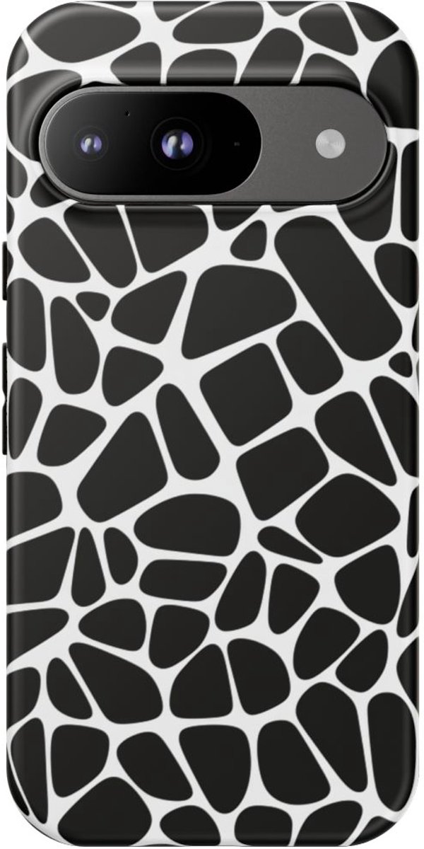 Zwart-Wit Abstract Geometrisch Patroon – Telefoonhoesje Geschikt voor Google Pixel 9