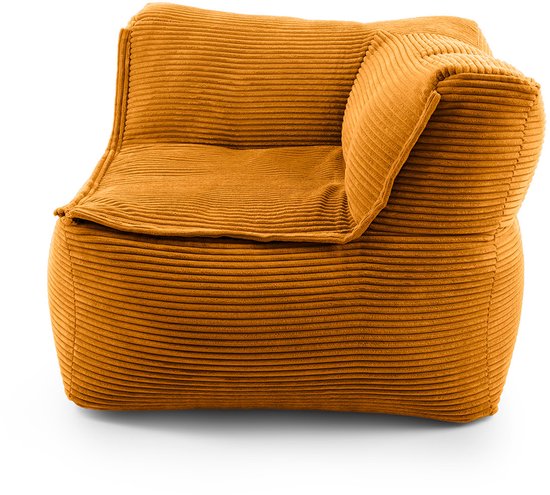 LUMALAND Modulaire zitzak, hoek rechts, koord, 340 l, voor modulaire bank, ideale match met stoel en poef, EPS-parels, beanbag met vulling, indoor lounge zitkussen, wasbaar, voor woonkamer, slaapkamer