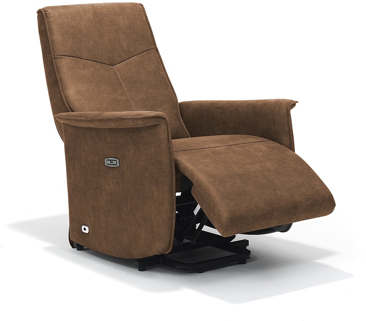Relaxfauteuil Jens – Microleder – Sta-op stoel - Elektrisch Verstelbaar – Met accu – 2 Motoren – Luxe Comfortstoel – Cognac – foto 3