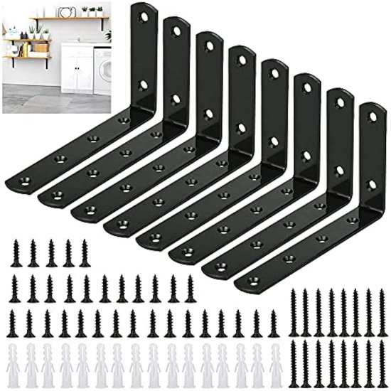 Gedotec Heavy duty T-hoekverbinders metaal | 10 stuks haakse ijzer