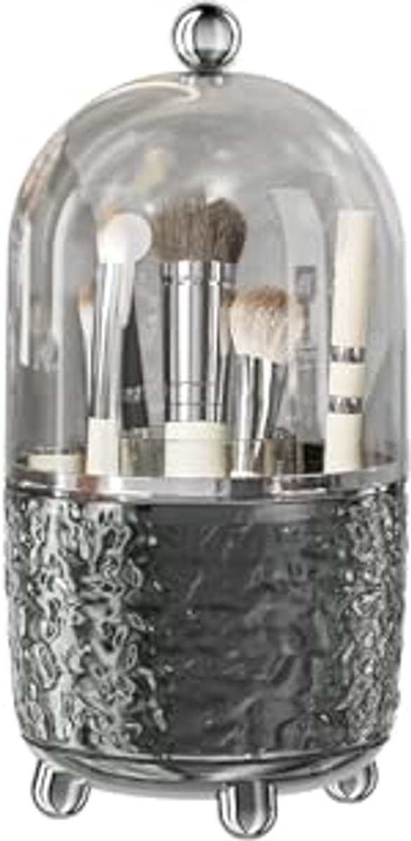 360° Roterende Make-upborstelhouder - Stofdichte Organizer voor Cosmetica en Bureauaccessoires