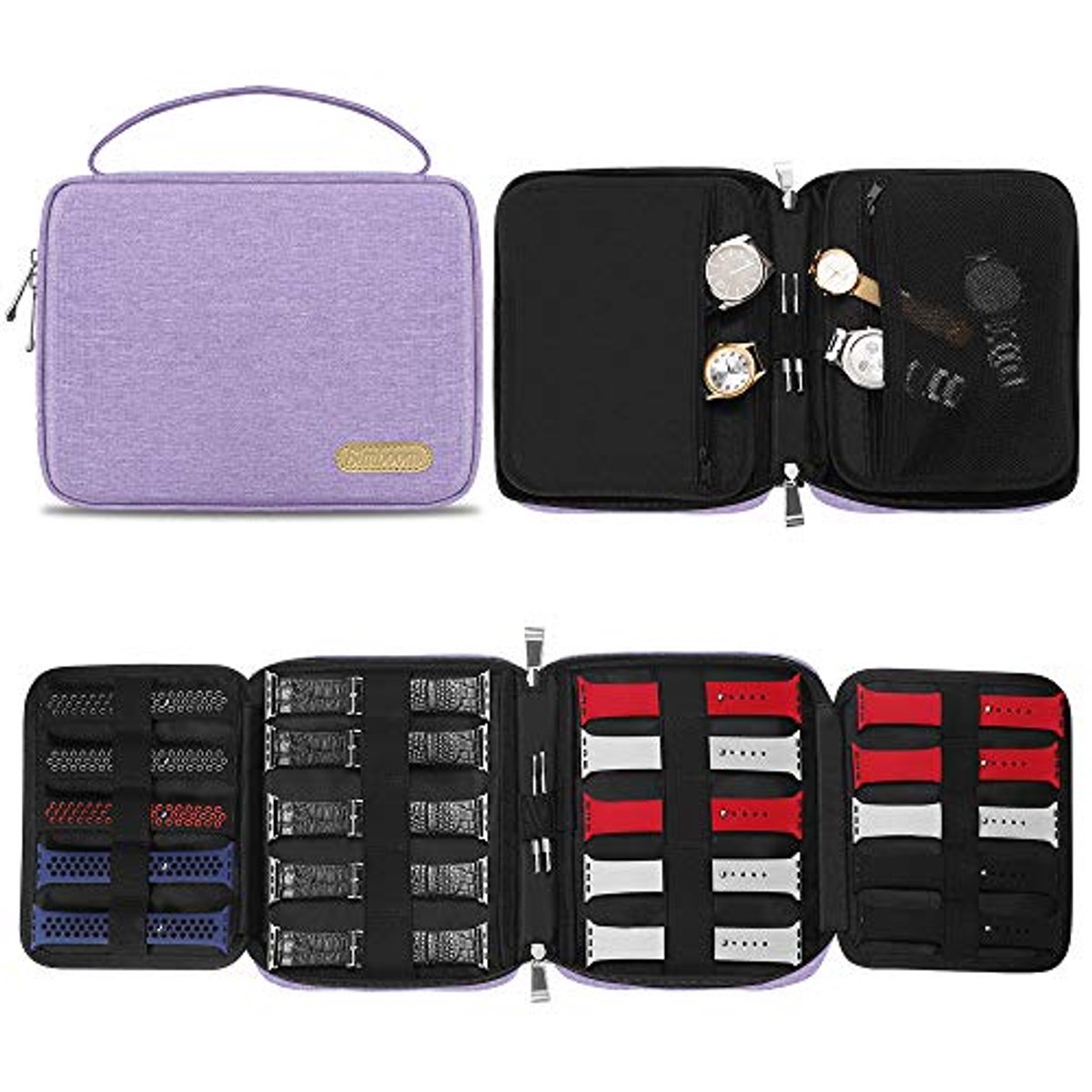 Horlogeband organizer voor 20 horlogebanden, compacte opslagoplossing, nylon opbergtas, ideaal voor reizen