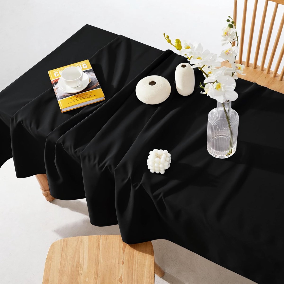 Candala Rond Tafelkleed – 140x240cm – Zwart