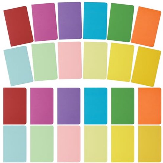 Bloc-notes A6 coloré - 24 pièces lignées avec enveloppe en papier kraft ...