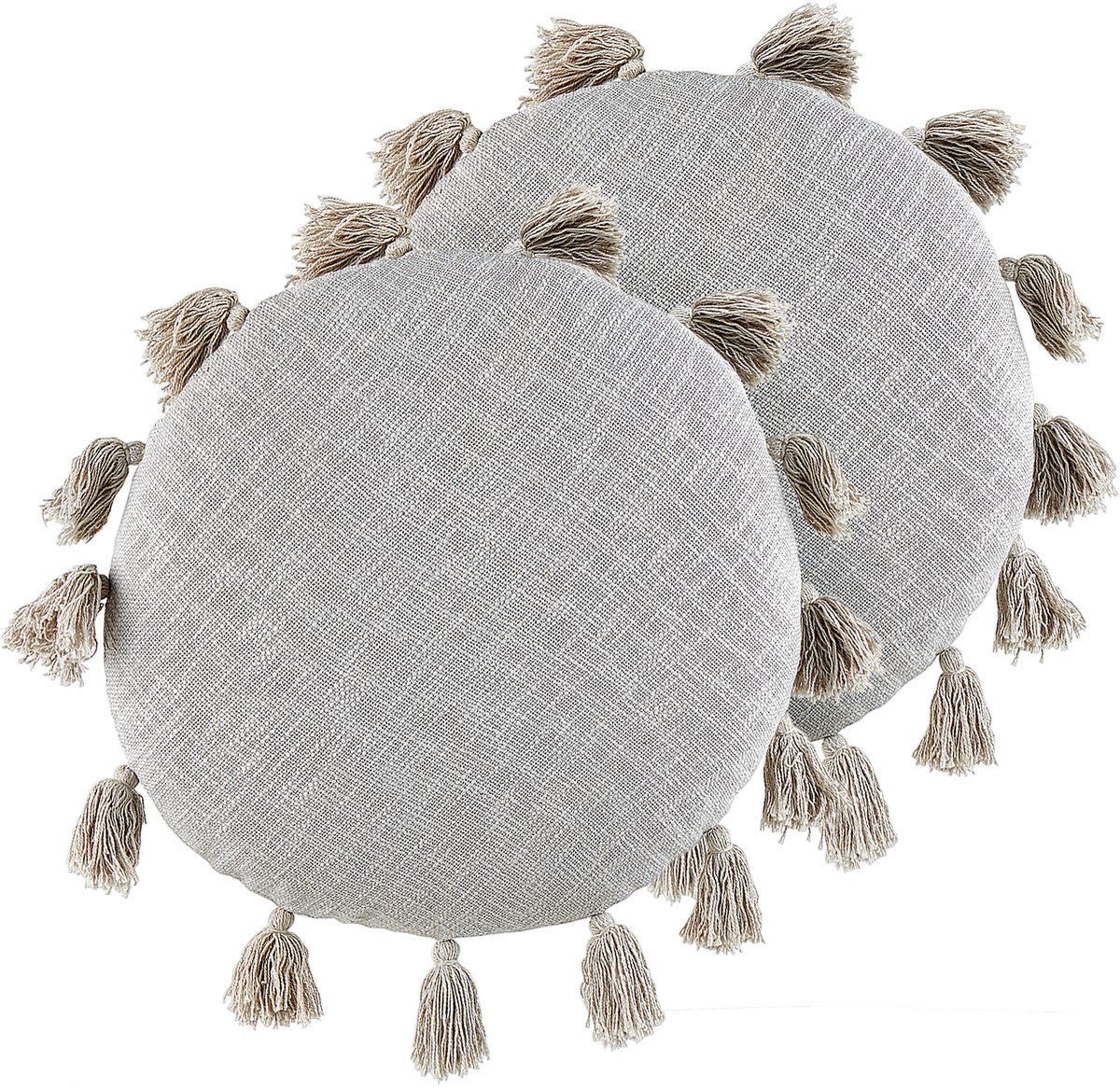 Beliani MADIA - Sierkussen set van 2 - Grijs - 45 x 45 cm - Katoen