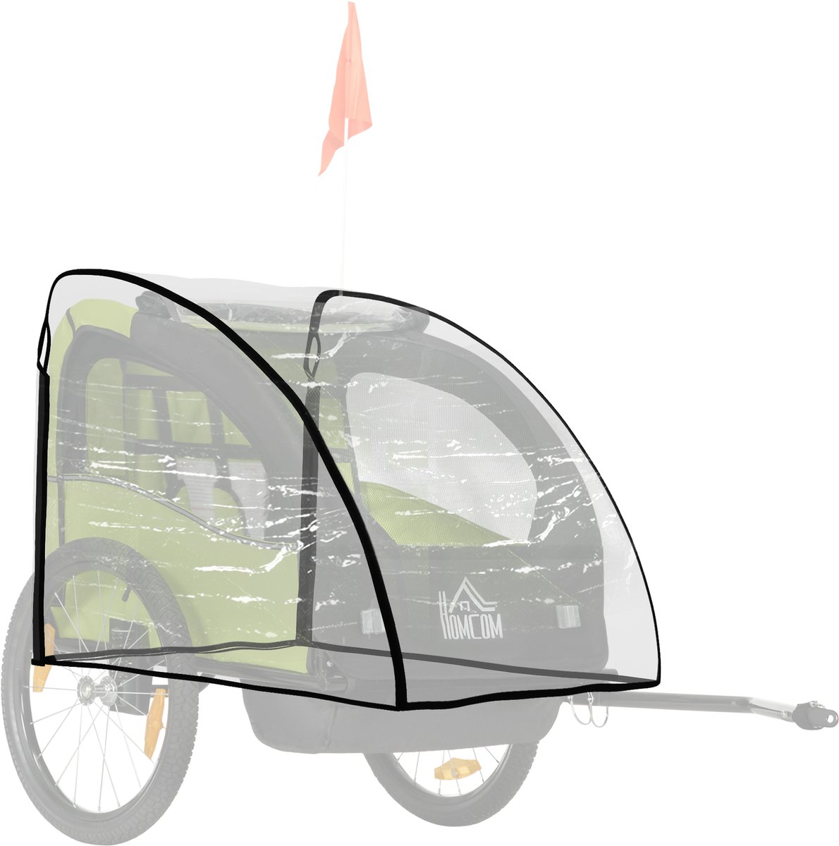 HOMCOM regenhoes voor baby fietsaanhangwagen -76L x 61B x 61H cm