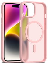Solidenz Hoesje - Geschikt voor iPhone 15 - FrostMag Backcover geschikt voor MagSafe - Roze