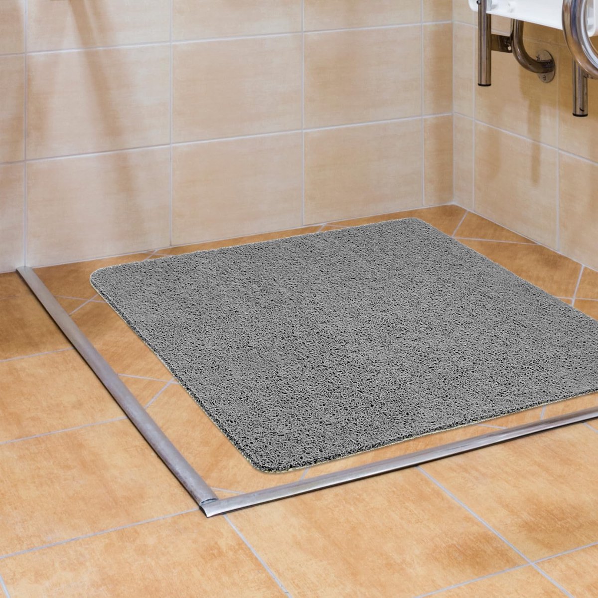 Azomor® Antislip Douchemat 60x60 cm Grijs met Drainagegaten voor Veilig Douchen