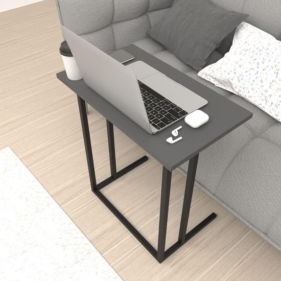 Draagbare C-vormige laptoptafel met metalen poten voor thuis- en kantoorgebruik — afbeelding 2