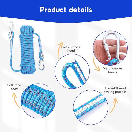 VEVOR Corde en polyester double tresse, 12,7 mm x 36,57 m, corde
