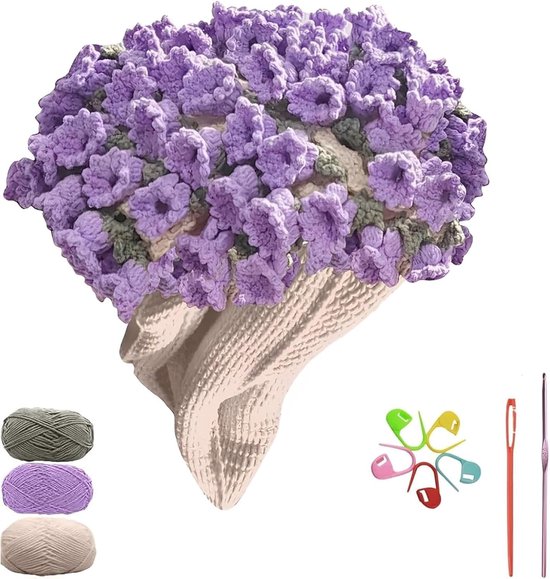 90cm Gehaakte Bloemen Deken Onfinised DIY Gebreide Deken Voor Vrouwen Moederdag Boeket Verjaardagscadeau