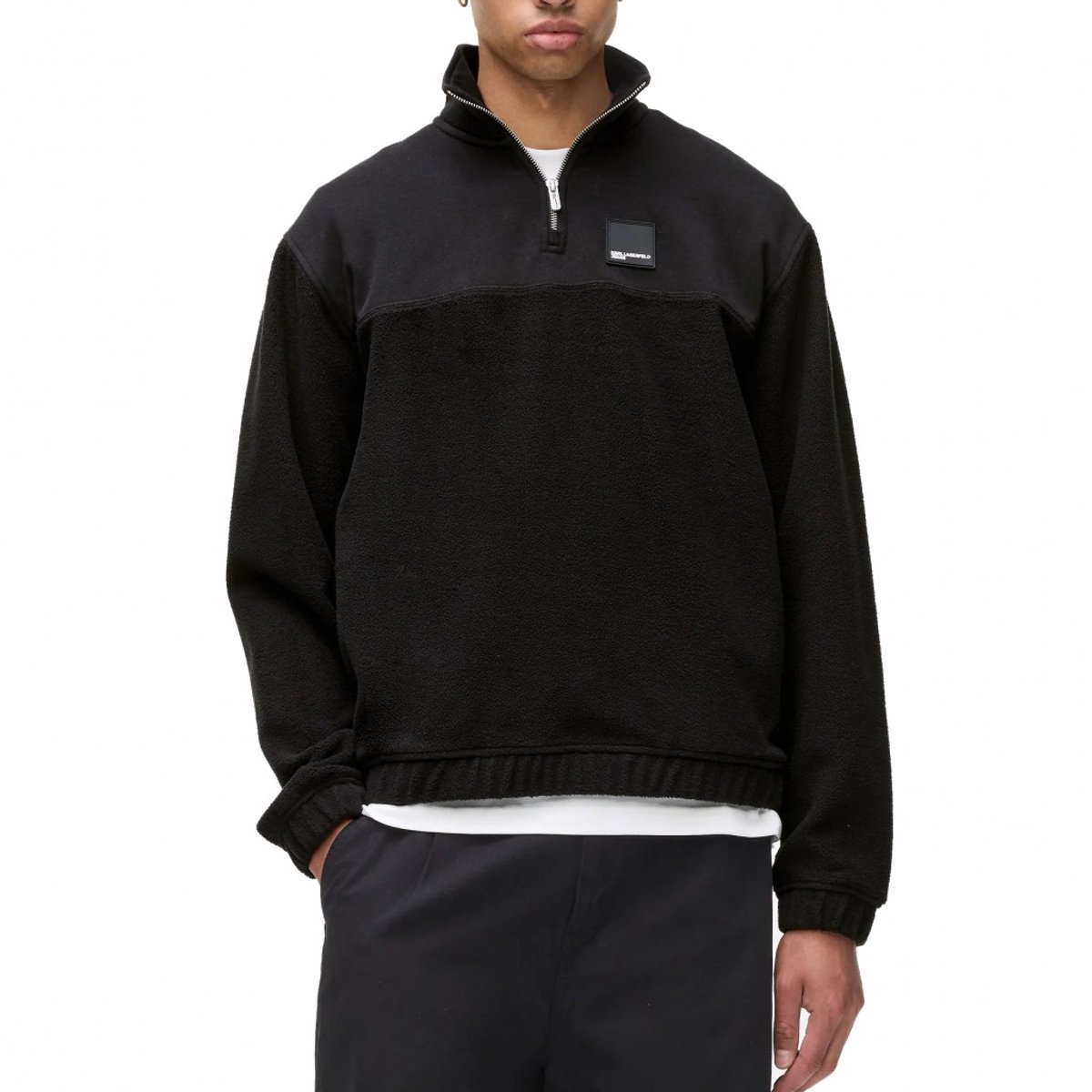 KARL LAGERFELD JEANS KLJ REG POLAR FLEECE ZIP EU Zwart