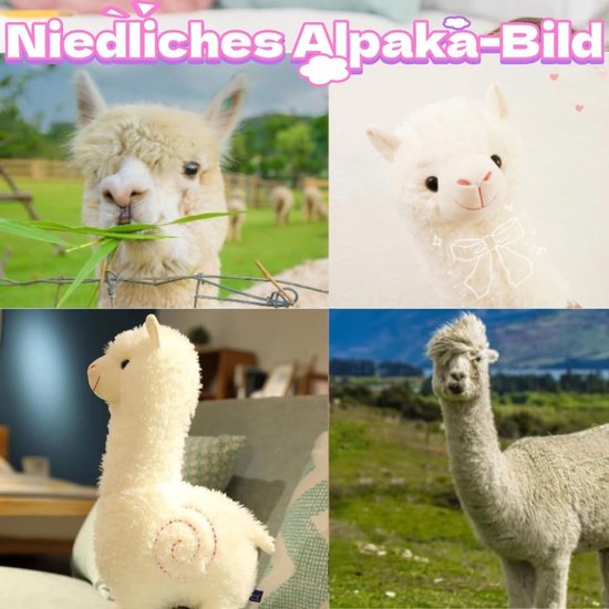 Pluche Alpaca Knuffel voor Kinderen - Schattige Lama Pluche Gift van Vivid Green Creation — afbeelding 3
