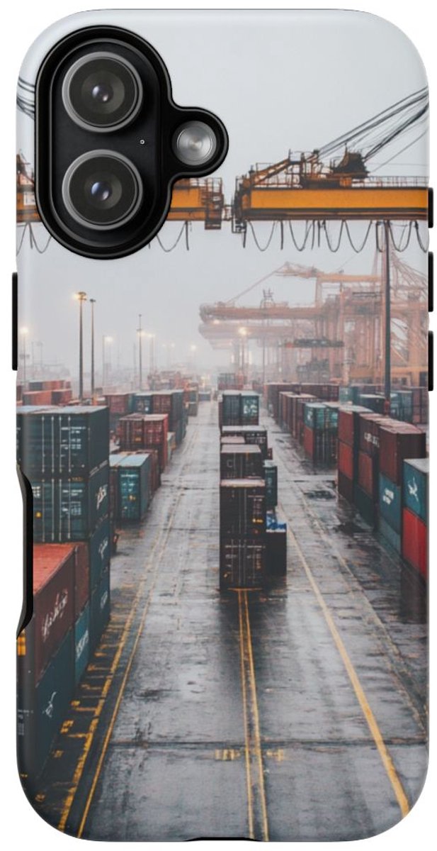 Vrachtcontainers bij Haven – Telefoonhoesje Geschikt voor iPhone 17