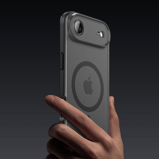 Coque IYUPP compatible avec iPhone 17 Air - Compatible MagSafe - Coque arrière antichoc - Zwart mat transparent