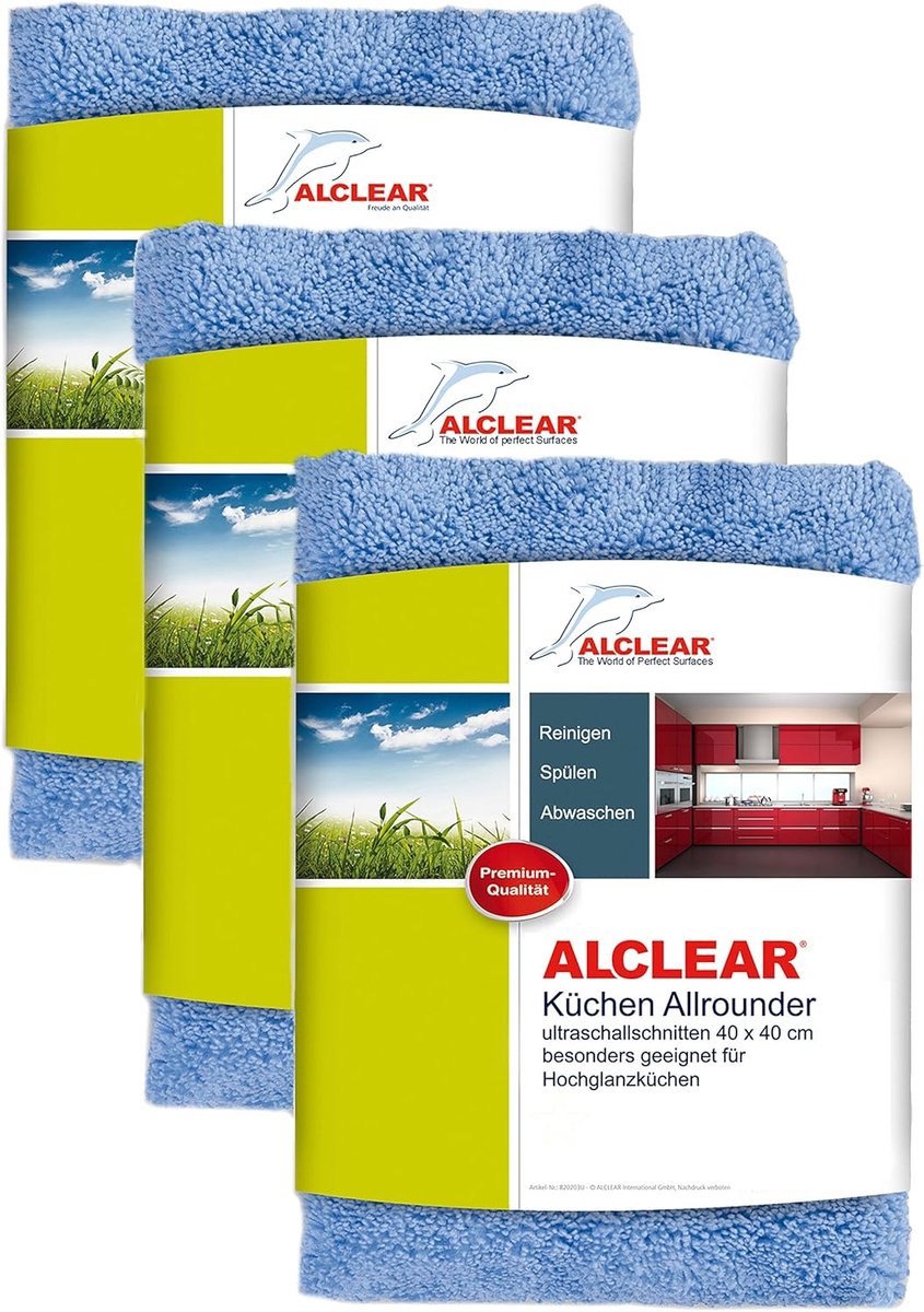 Microvezeldoeken set van 3, 40 x 40 cm voor hoogglans oppervlakken